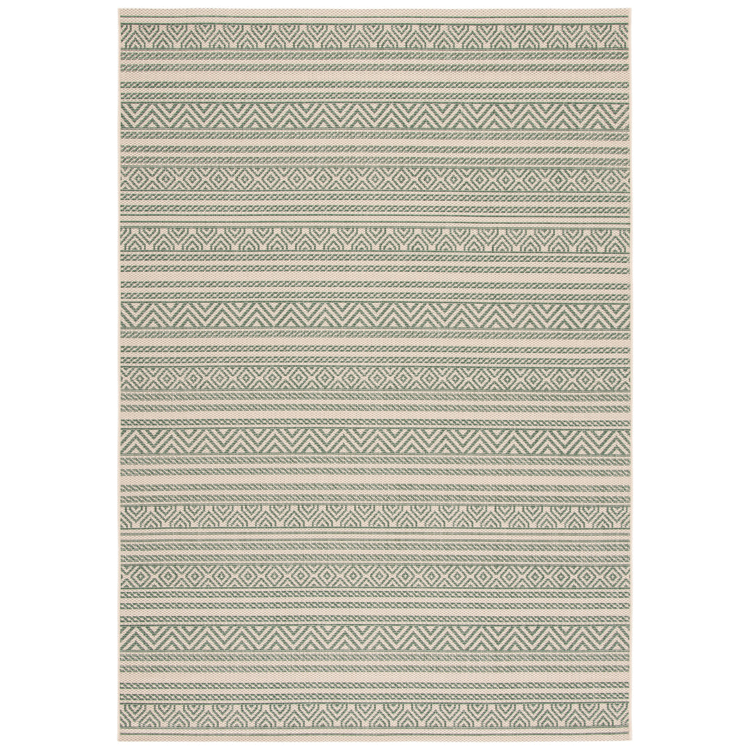 SAFAVIEH Outdoor CY6866-32212 Courtyard Beige / Dark Green Rug Image 4