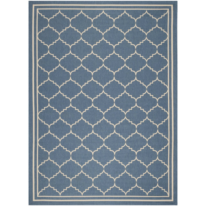 SAFAVIEH Indoor Outdoor CY6889-243 Courtyard Blue / Beige Rug Image 1