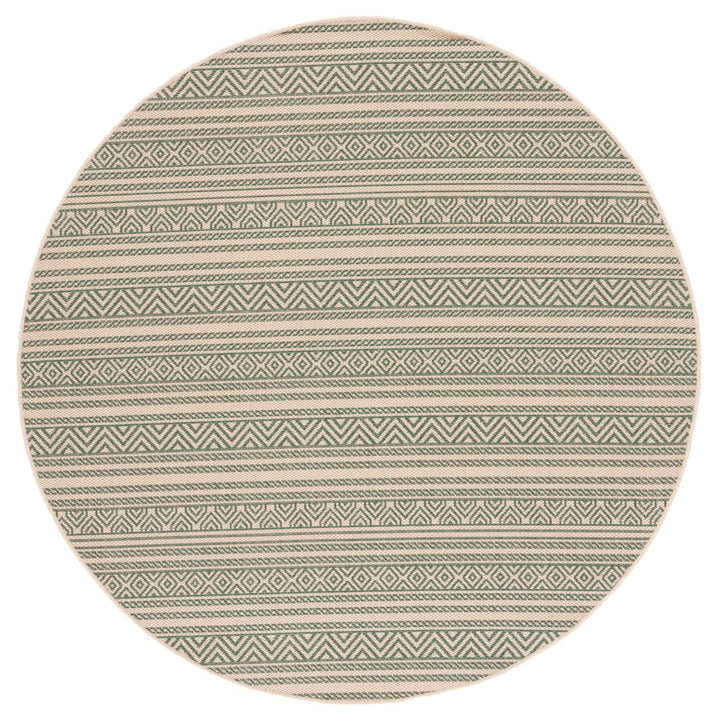 SAFAVIEH Outdoor CY6866-32212 Courtyard Beige / Dark Green Rug Image 1