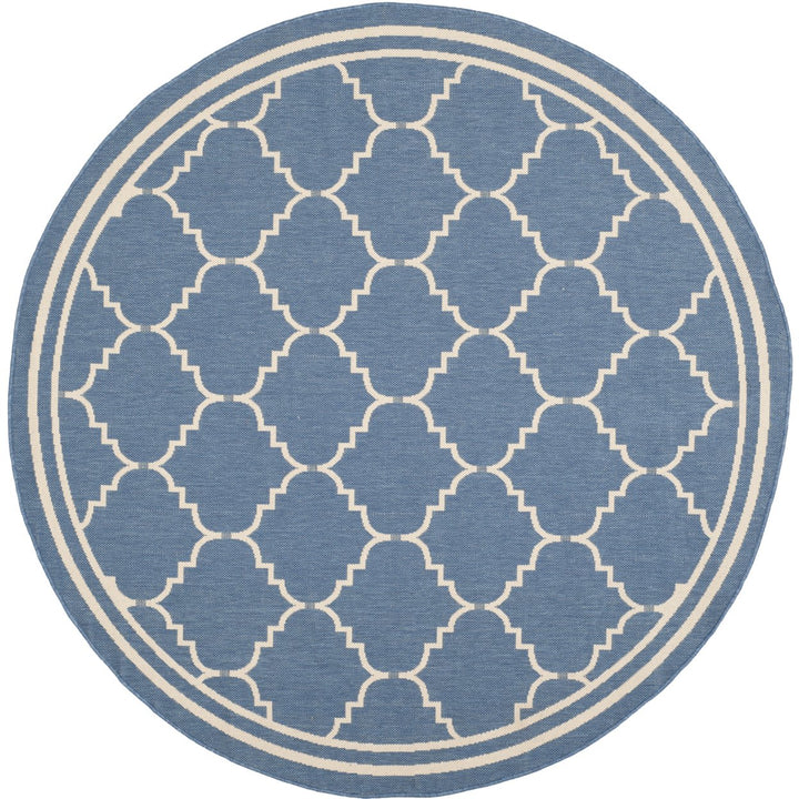 SAFAVIEH Indoor Outdoor CY6889-243 Courtyard Blue / Beige Rug Image 1