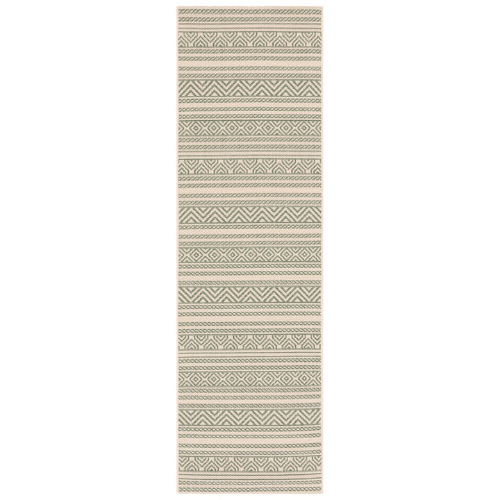 SAFAVIEH Outdoor CY6866-32212 Courtyard Beige / Dark Green Rug Image 1