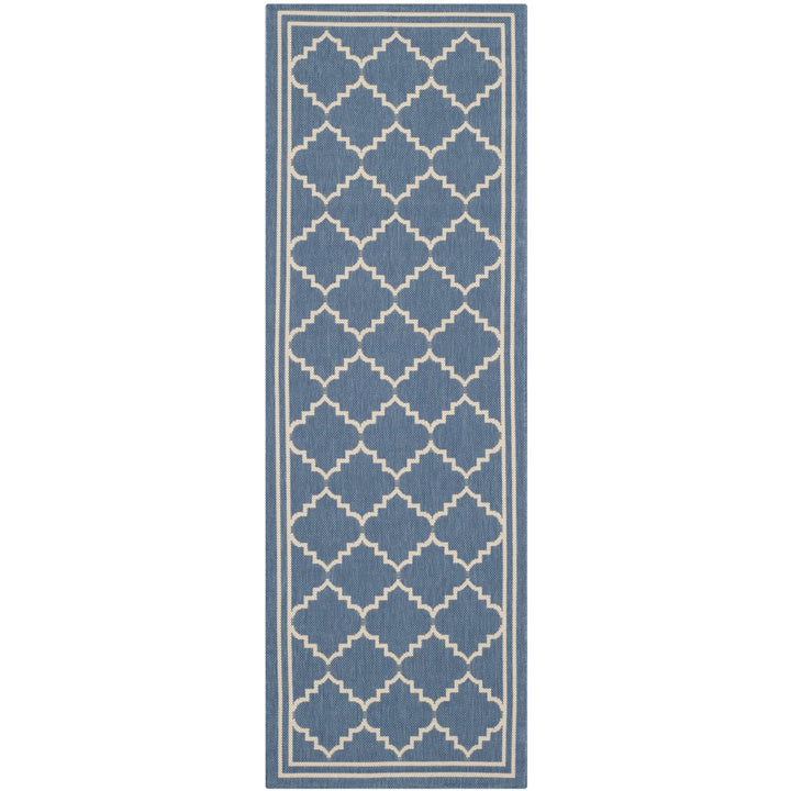 SAFAVIEH Indoor Outdoor CY6889-243 Courtyard Blue / Beige Rug Image 1