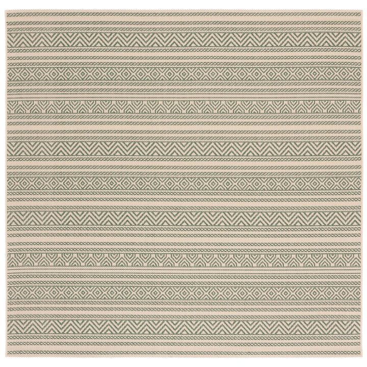 SAFAVIEH Outdoor CY6866-32212 Courtyard Beige / Dark Green Rug Image 1