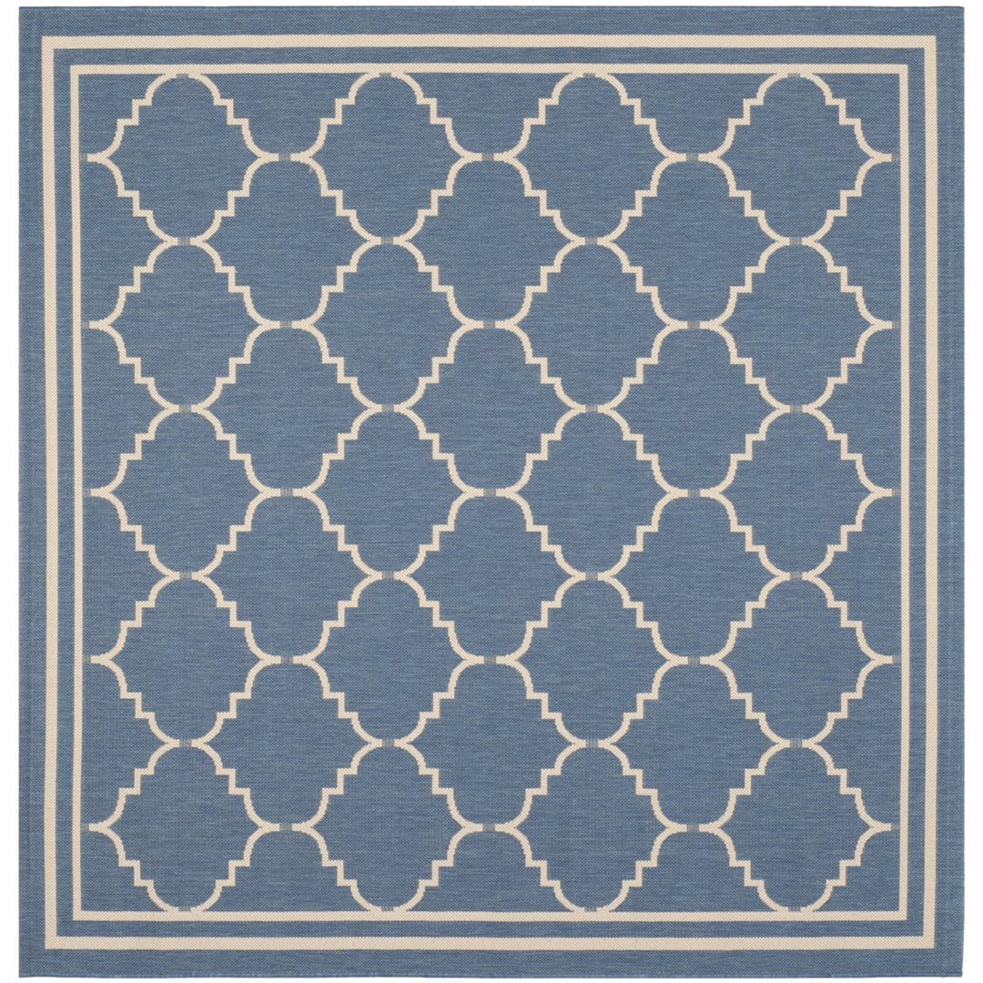 SAFAVIEH Indoor Outdoor CY6889-243 Courtyard Blue / Beige Rug Image 1