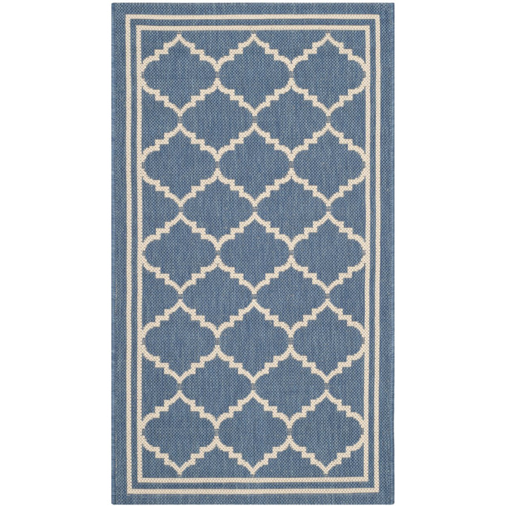 SAFAVIEH Indoor Outdoor CY6889-243 Courtyard Blue / Beige Rug Image 1