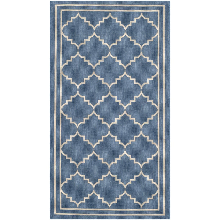 SAFAVIEH Indoor Outdoor CY6889-243 Courtyard Blue / Beige Rug Image 1