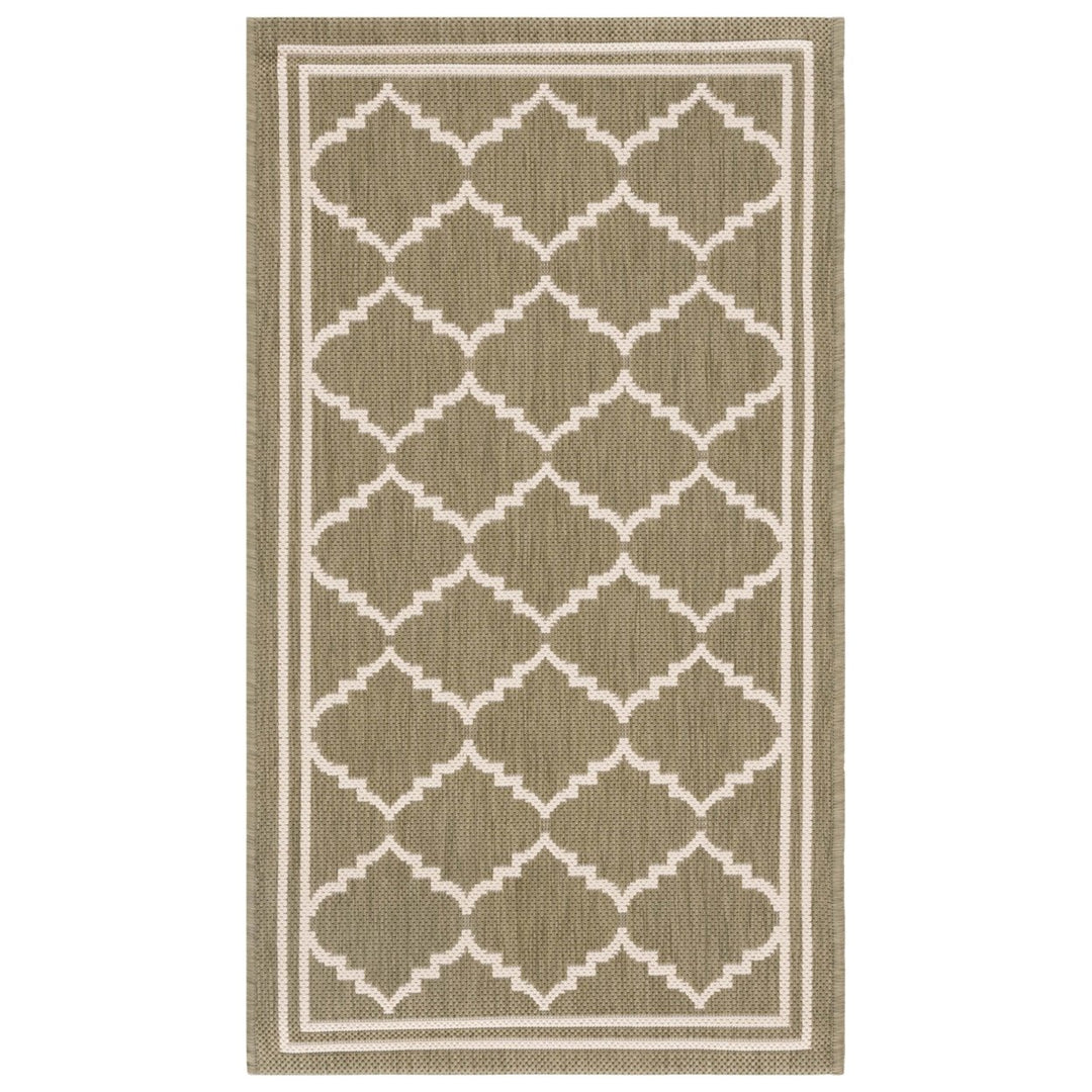 SAFAVIEH Indoor Outdoor CY6889-244 Courtyard Green / Beige Rug Image 1