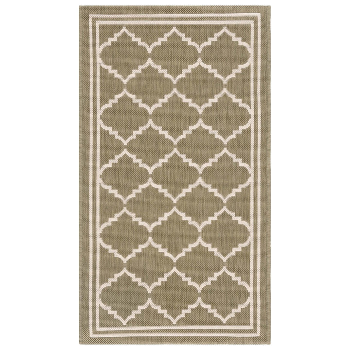 SAFAVIEH Indoor Outdoor CY6889-244 Courtyard Green / Beige Rug Image 1