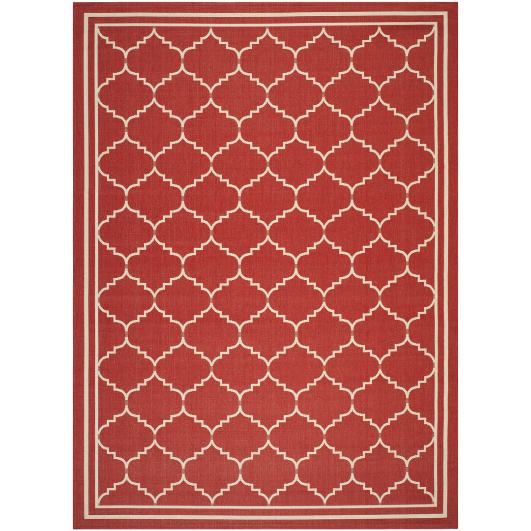 SAFAVIEH Outdoor CY6889-248 Courtyard Red / Beige Rug Image 1