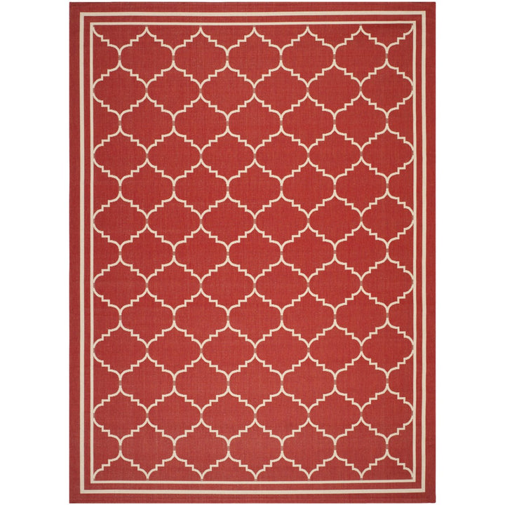 SAFAVIEH Outdoor CY6889-248 Courtyard Red / Beige Rug Image 1