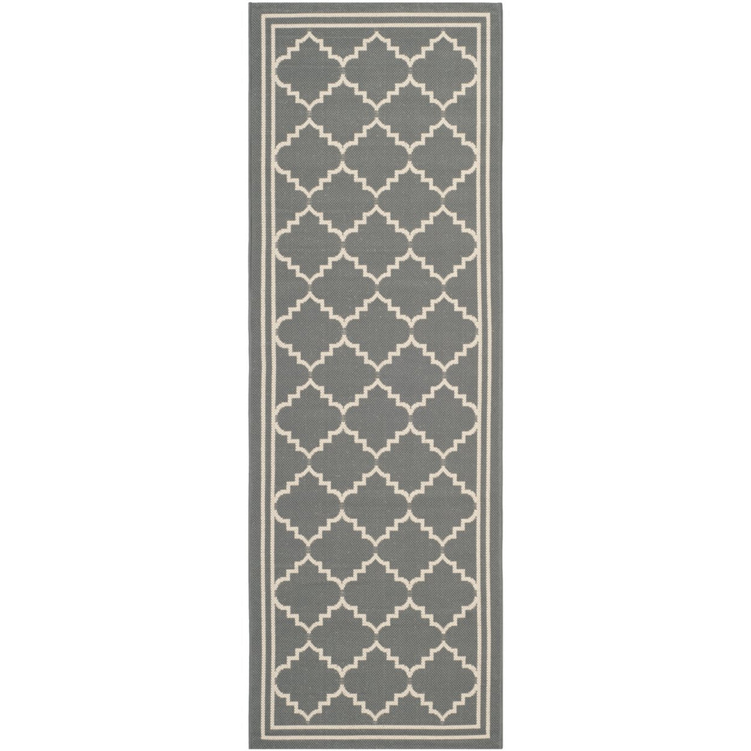 SAFAVIEH Indoor Outdoor CY6889-246 Courtyard Grey / Beige Rug Image 1