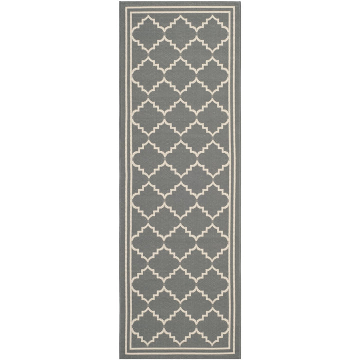 SAFAVIEH Indoor Outdoor CY6889-246 Courtyard Grey / Beige Rug Image 1