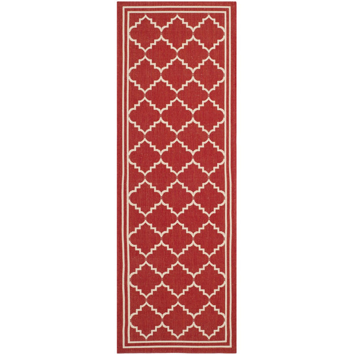 SAFAVIEH Outdoor CY6889-248 Courtyard Red / Beige Rug Image 1