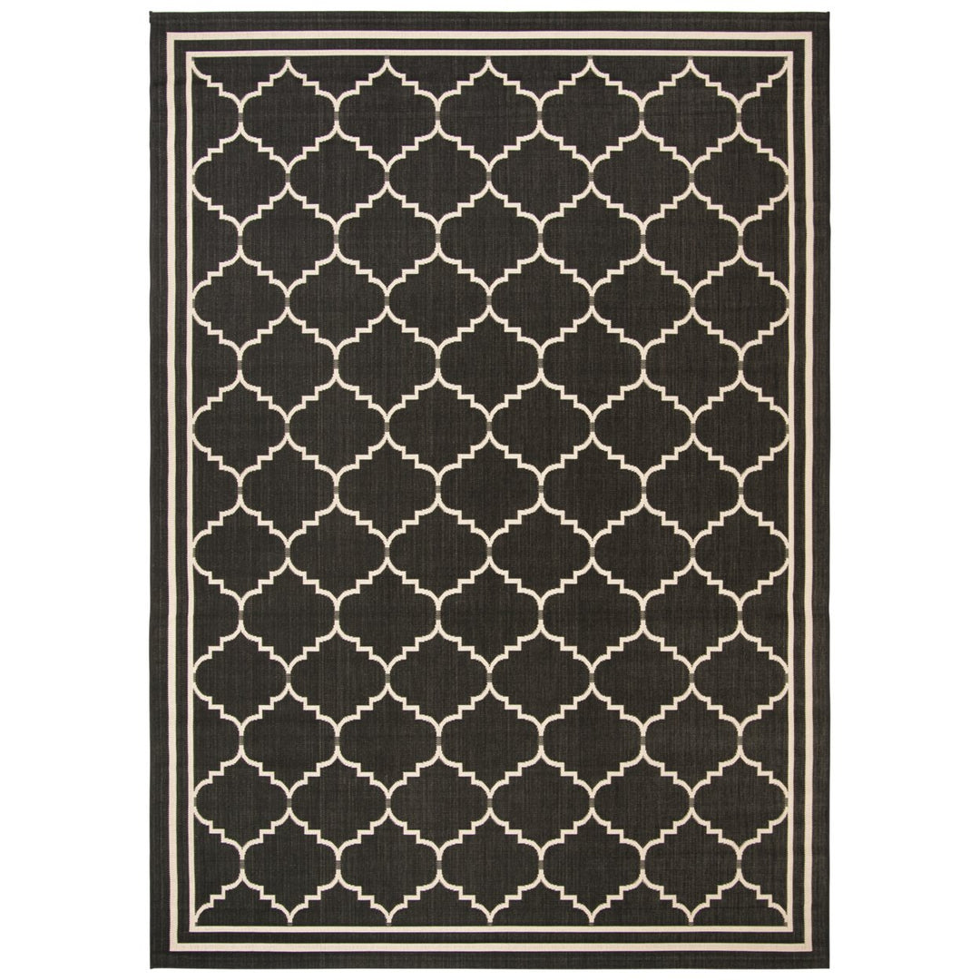 SAFAVIEH Indoor Outdoor CY6889-26 Courtyard Black / Creme Rug Image 1