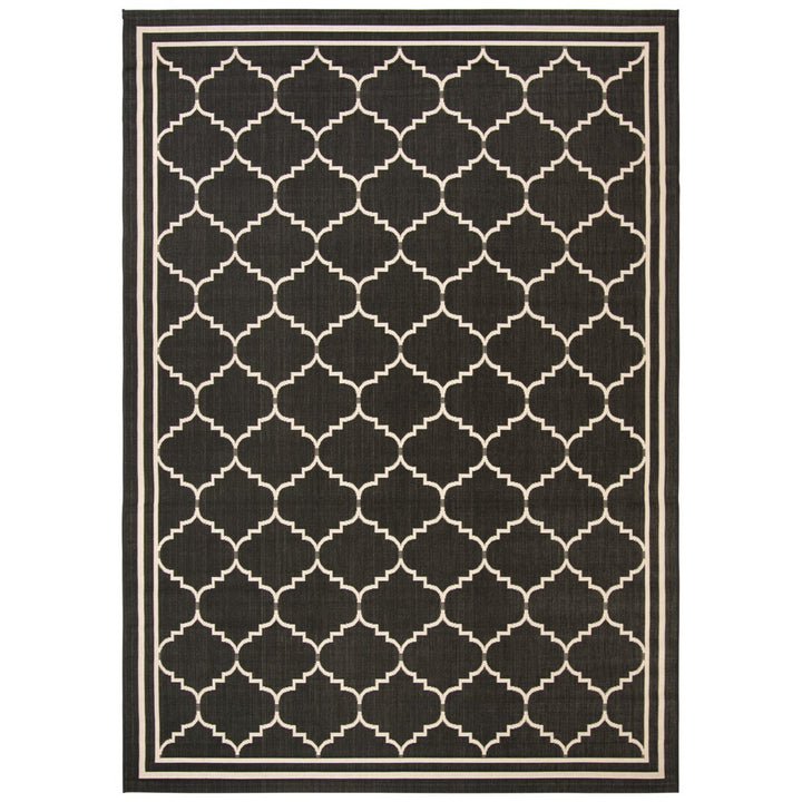 SAFAVIEH Indoor Outdoor CY6889-26 Courtyard Black / Creme Rug Image 1