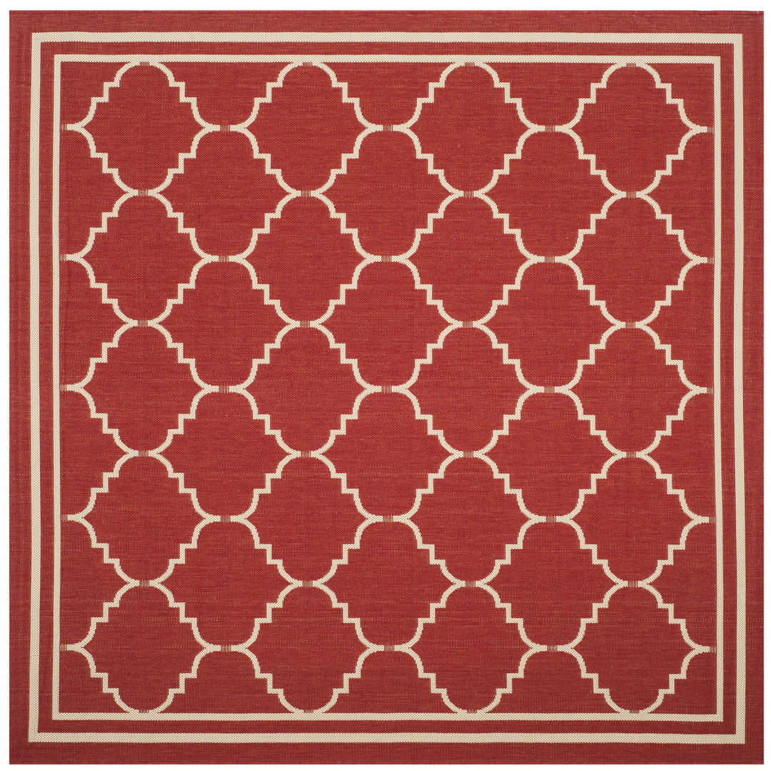 SAFAVIEH Outdoor CY6889-248 Courtyard Red / Beige Rug Image 1