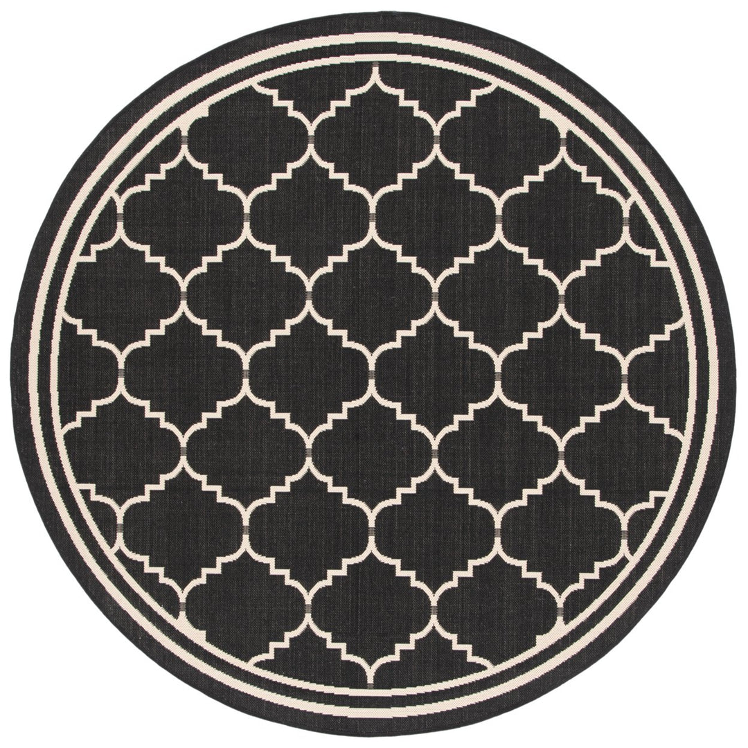 SAFAVIEH Indoor Outdoor CY6889-26 Courtyard Black / Creme Rug Image 1