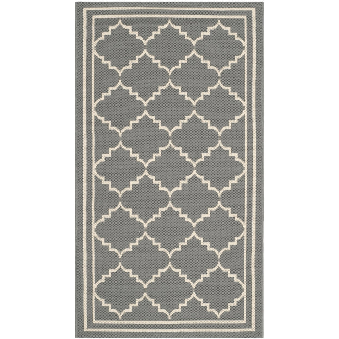 SAFAVIEH Indoor Outdoor CY6889-246 Courtyard Grey / Beige Rug Image 1