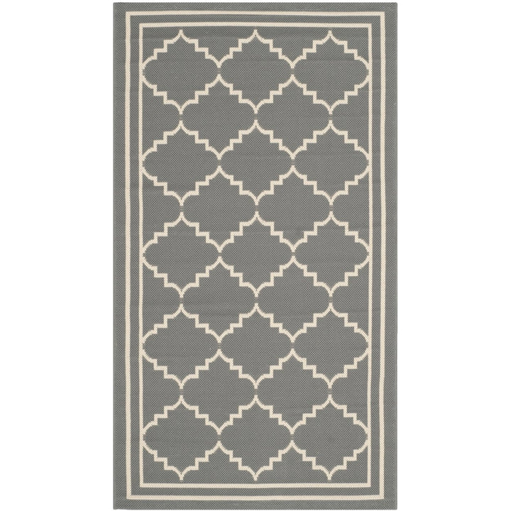 SAFAVIEH Indoor Outdoor CY6889-246 Courtyard Grey / Beige Rug Image 1