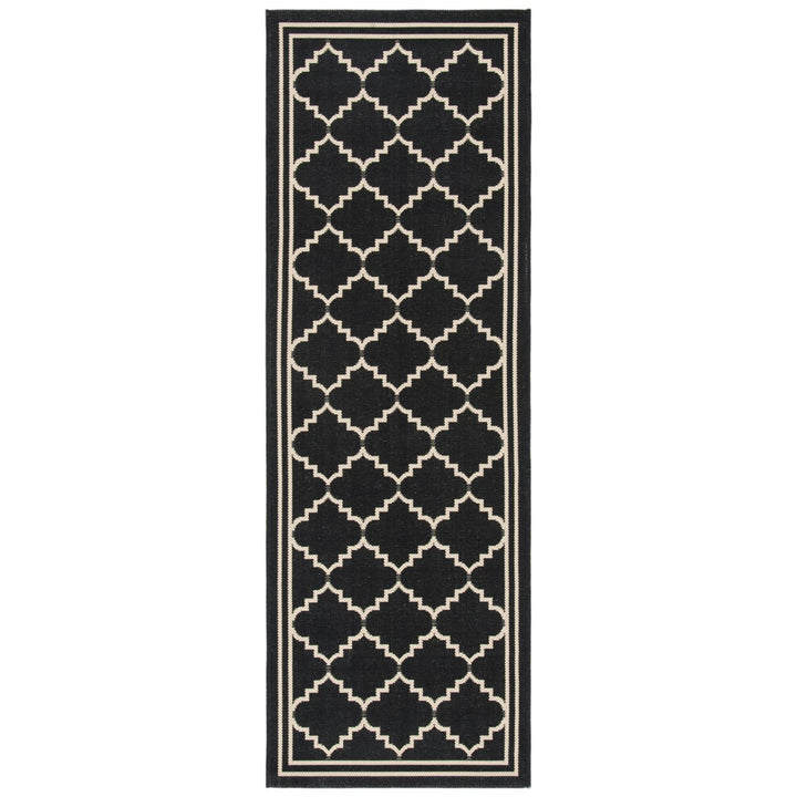 SAFAVIEH Indoor Outdoor CY6889-26 Courtyard Black / Creme Rug Image 1