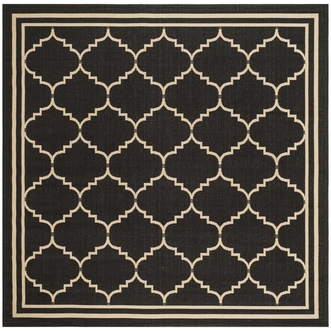 SAFAVIEH Indoor Outdoor CY6889-26 Courtyard Black / Creme Rug Image 1