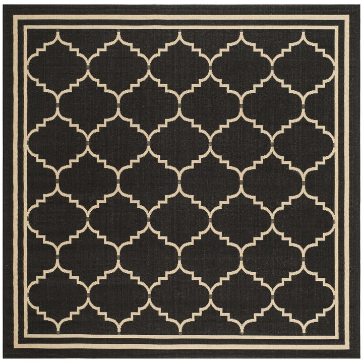 SAFAVIEH Indoor Outdoor CY6889-26 Courtyard Black / Creme Rug Image 1