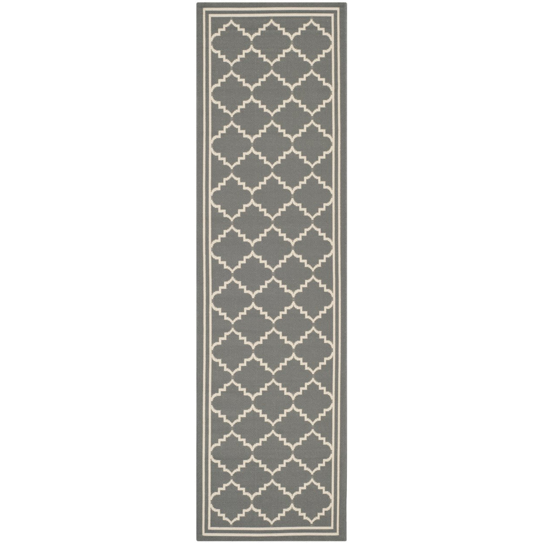 SAFAVIEH Indoor Outdoor CY6889-246 Courtyard Grey / Beige Rug Image 1