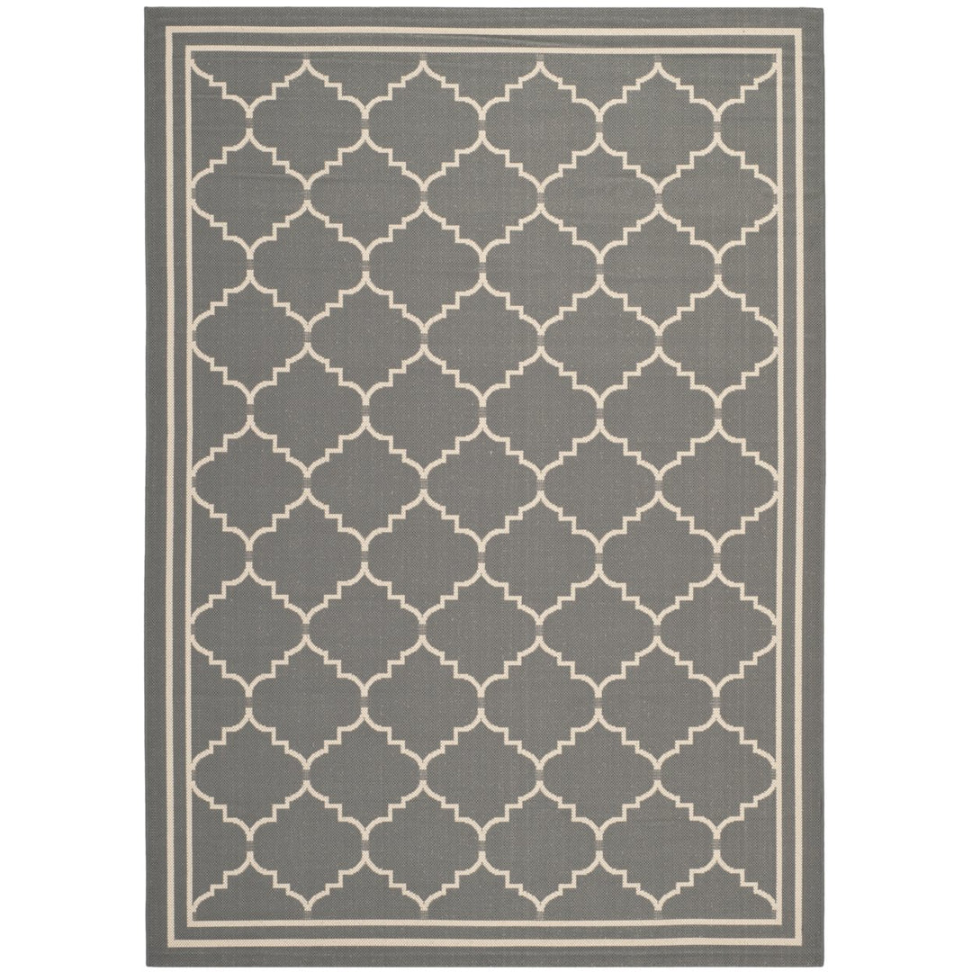 SAFAVIEH Indoor Outdoor CY6889-246 Courtyard Grey / Beige Rug Image 1