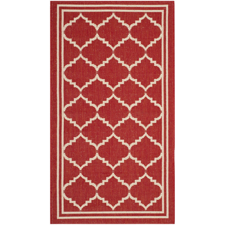 SAFAVIEH Outdoor CY6889-248 Courtyard Red / Beige Rug Image 1