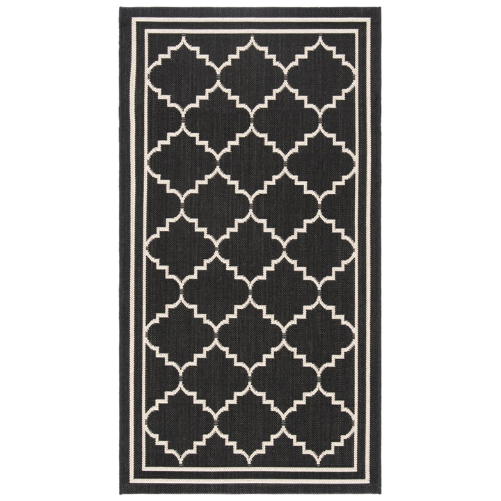 SAFAVIEH Indoor Outdoor CY6889-26 Courtyard Black / Creme Rug Image 1