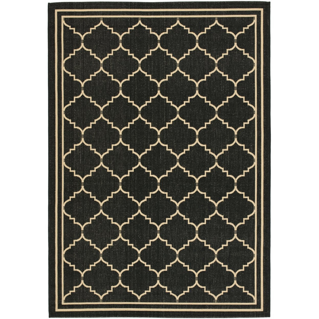 SAFAVIEH Indoor Outdoor CY6889-26 Courtyard Black / Creme Rug Image 12