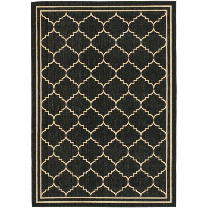 SAFAVIEH Indoor Outdoor CY6889-26 Courtyard Black / Creme Rug Image 12