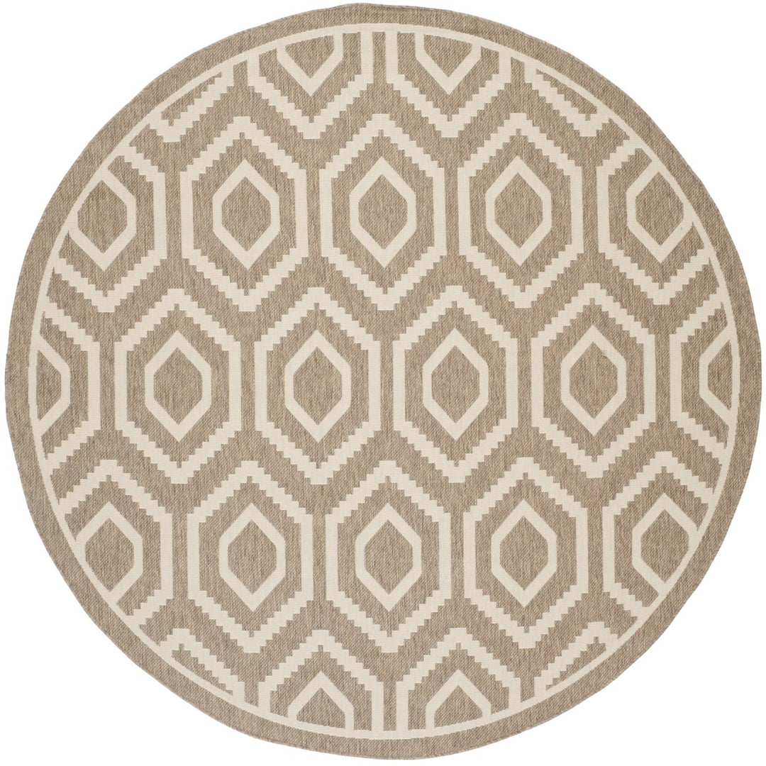 SAFAVIEH Indoor Outdoor CY6902-242 Courtyard Brown / Bone Rug Image 1