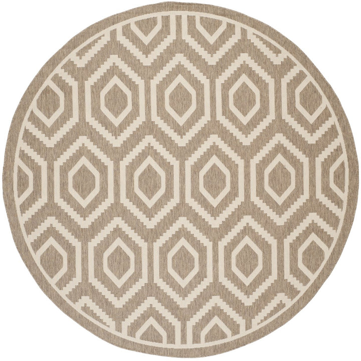 SAFAVIEH Indoor Outdoor CY6902-242 Courtyard Brown / Bone Rug Image 1