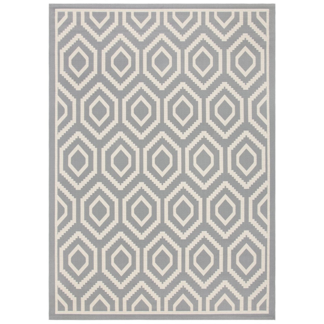 SAFAVIEH Outdoor CY6902-246 Courtyard Anthracite / Beige Rug Image 1