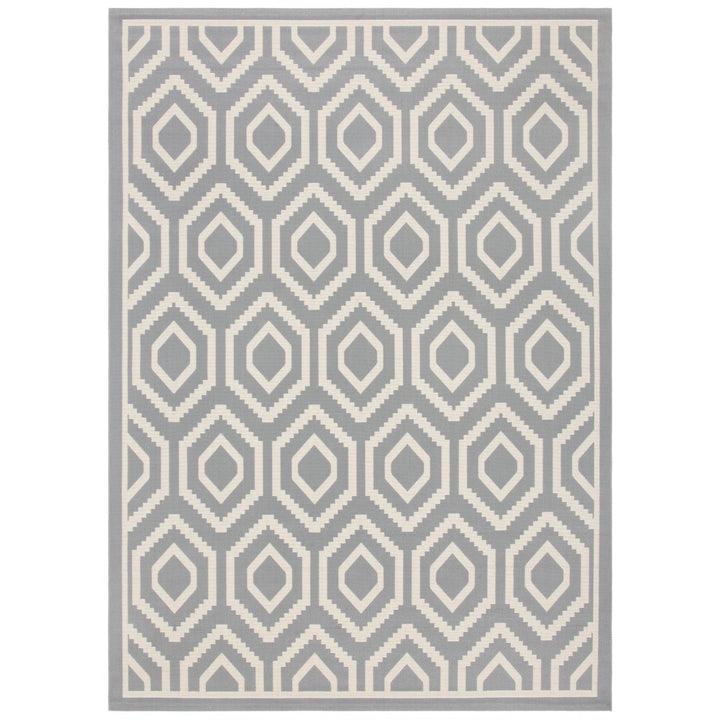 SAFAVIEH Outdoor CY6902-246 Courtyard Anthracite / Beige Rug Image 1