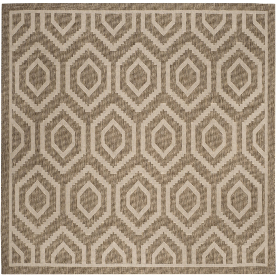 SAFAVIEH Indoor Outdoor CY6902-242 Courtyard Brown / Bone Rug Image 6