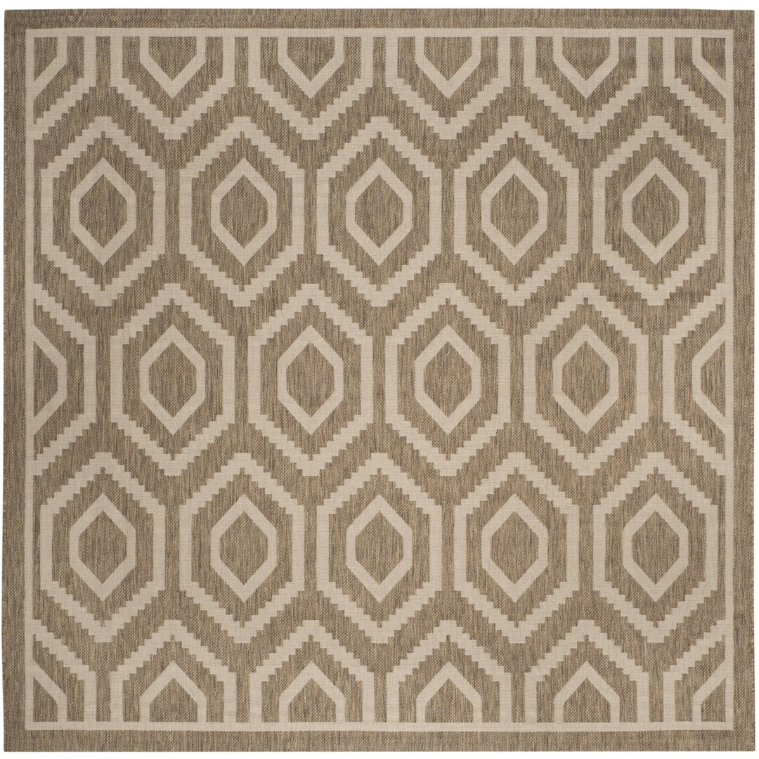 SAFAVIEH Indoor Outdoor CY6902-242 Courtyard Brown / Bone Rug Image 1