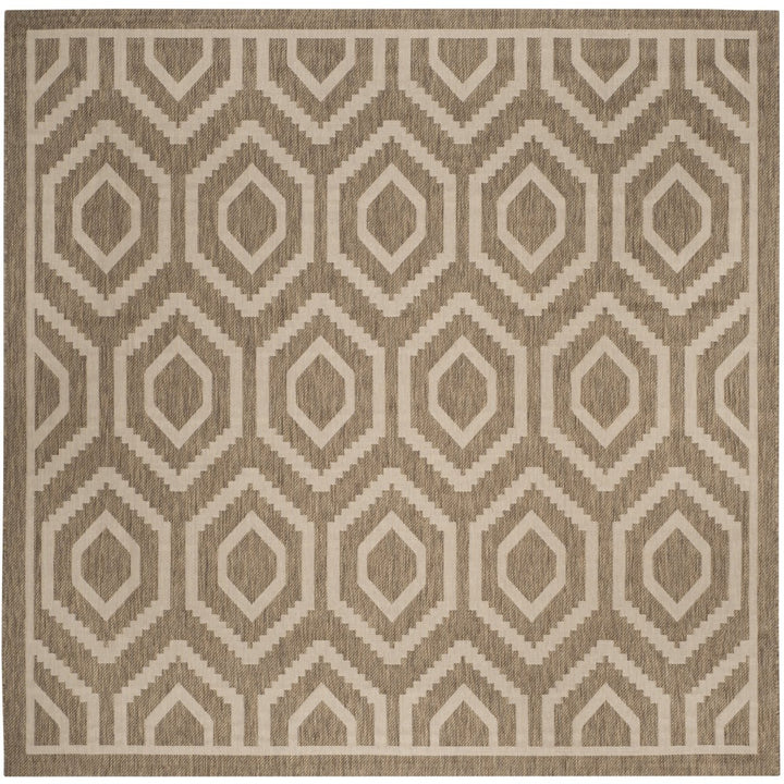 SAFAVIEH Indoor Outdoor CY6902-242 Courtyard Brown / Bone Rug Image 1