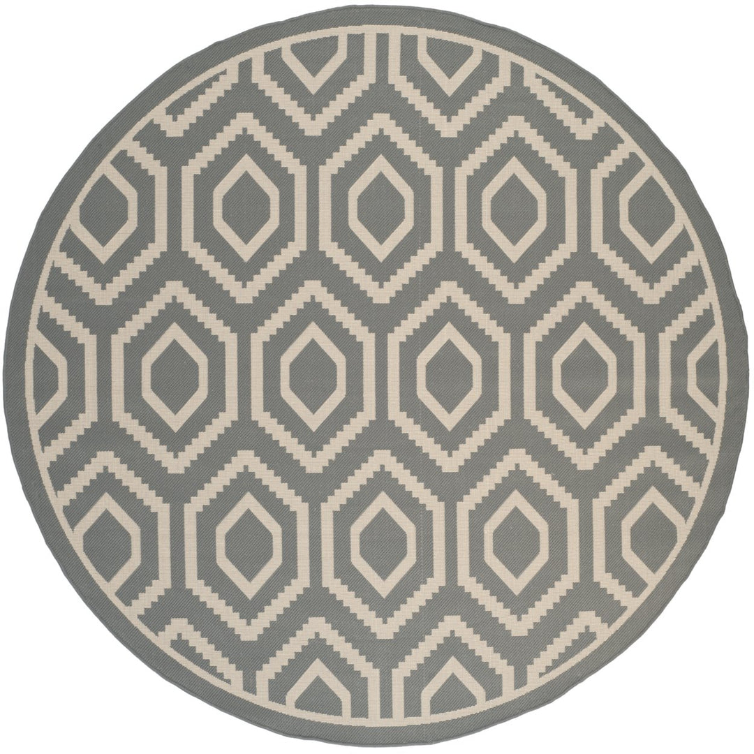 SAFAVIEH Outdoor CY6902-246 Courtyard Anthracite / Beige Rug Image 1