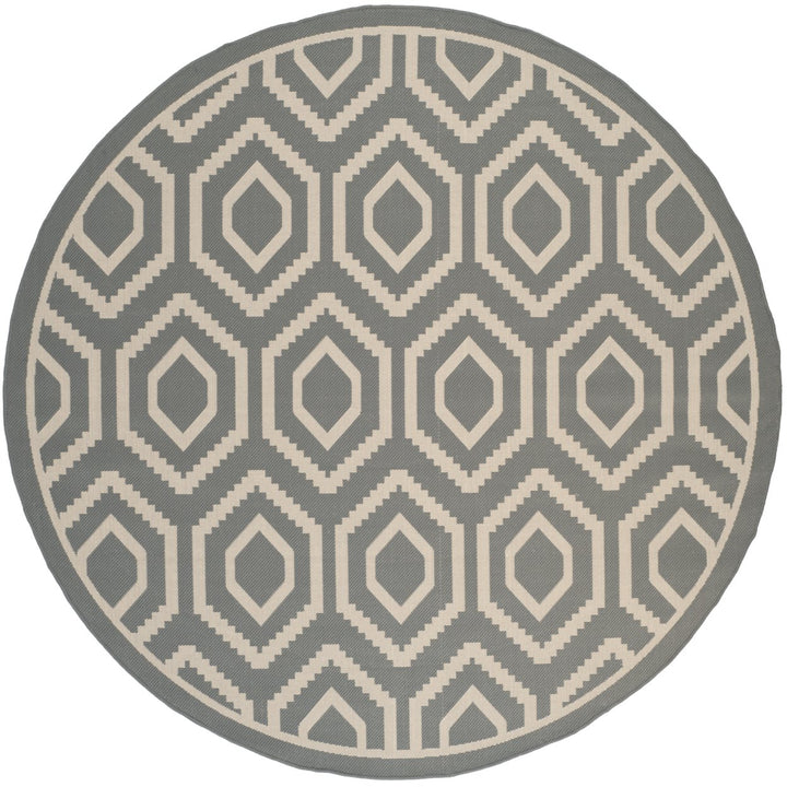 SAFAVIEH Outdoor CY6902-246 Courtyard Anthracite / Beige Rug Image 1