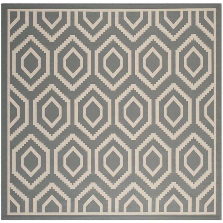 SAFAVIEH Outdoor CY6902-246 Courtyard Anthracite / Beige Rug Image 1