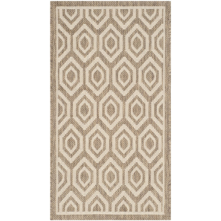 SAFAVIEH Indoor Outdoor CY6902-242 Courtyard Brown / Bone Rug Image 9