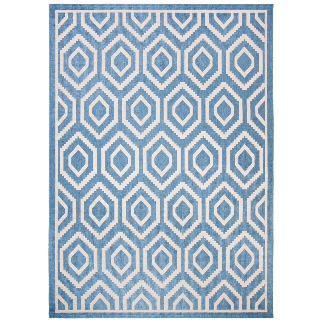 SAFAVIEH Indoor Outdoor CY6902-243 Courtyard Blue / Beige Rug Image 1