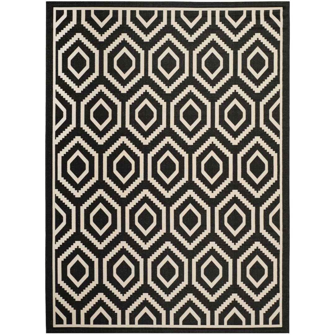 SAFAVIEH Indoor Outdoor CY6902-266 Courtyard Black / Beige Rug Image 4