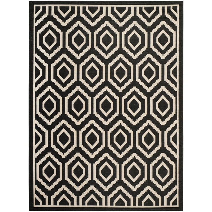 SAFAVIEH Indoor Outdoor CY6902-266 Courtyard Black / Beige Rug Image 1