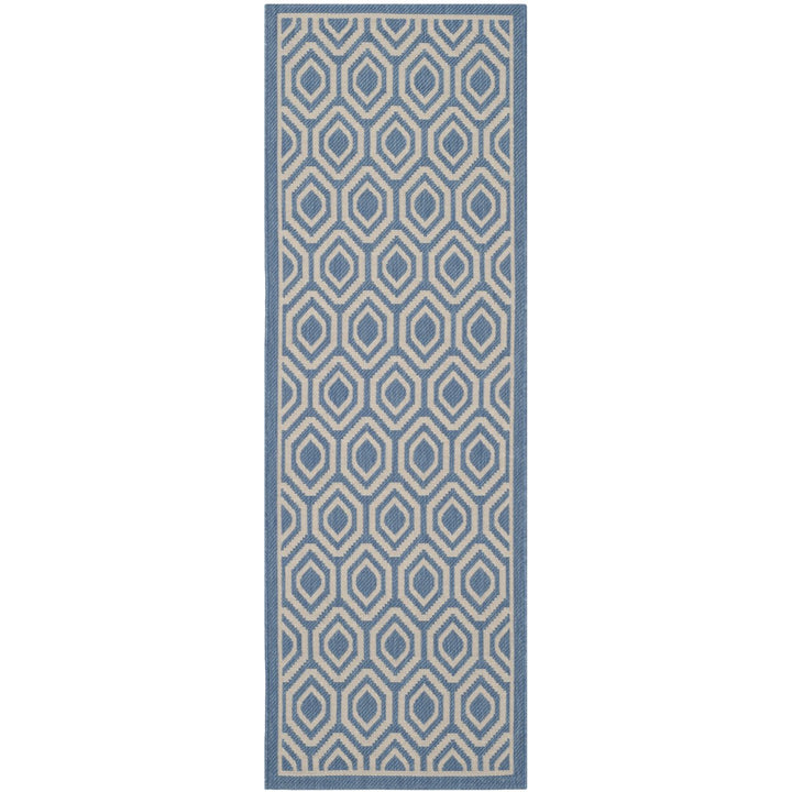 SAFAVIEH Indoor Outdoor CY6902-243 Courtyard Blue / Beige Rug Image 1