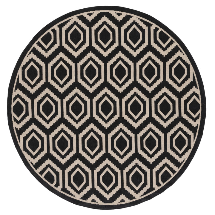 SAFAVIEH Indoor Outdoor CY6902-266 Courtyard Black / Beige Rug Image 5