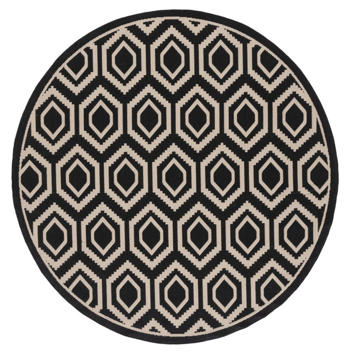 SAFAVIEH Indoor Outdoor CY6902-266 Courtyard Black / Beige Rug Image 1