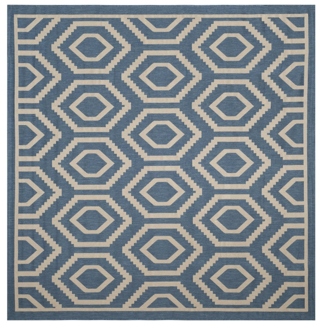 SAFAVIEH Indoor Outdoor CY6902-243 Courtyard Blue / Beige Rug Image 1